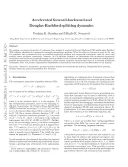 Accelerated forward-backward and Douglas-Rachford splitting dynamics