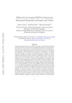 Effectively Leveraging CLIP for Generating Situational Summaries of Images and Videos