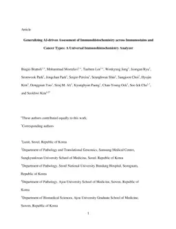 Generalizing AI-driven Assessment of Immunohistochemistry across
  Immunostains and Cancer Types: A Universal Immunohistochemistry Analyzer