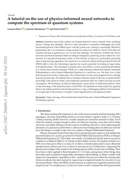 A Tutorial on the Use of Physics-Informed Neural Networks to Compute the
  Spectrum of Quantum Systems