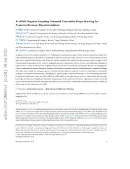 RevGNN: Negative Sampling Enhanced Contrastive Graph Learning for
  Academic Reviewer Recommendation