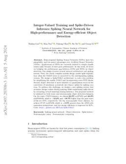 Integer-Valued Training and Spike-Driven Inference Spiking Neural Network for High-performance and Energy-efficient Object Detection