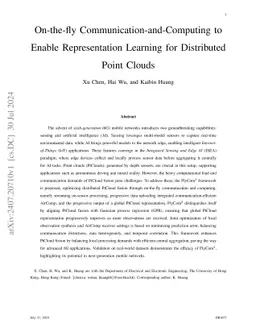 On-the-fly Communication-and-Computing to Enable Representation Learning
  for Distributed Point Clouds
