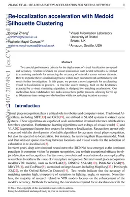Re-localization acceleration with Medoid Silhouette Clustering