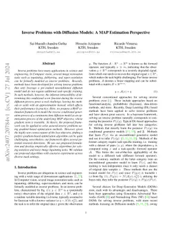 Inverse Problems with Diffusion Models: A MAP Estimation Perspective