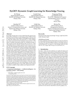 DyGKT: Dynamic Graph Learning for Knowledge Tracing