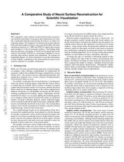 A Comparative Study of Neural Surface Reconstruction for Scientific
  Visualization