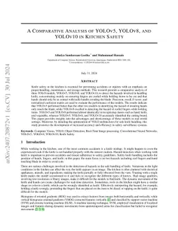 A Comparative Analysis of YOLOv5, YOLOv8, and YOLOv10 in Kitchen Safety