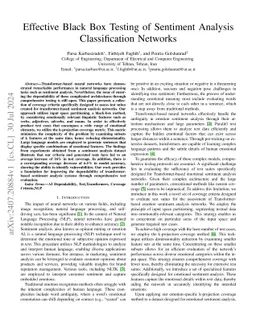 Effective Black Box Testing of Sentiment Analysis Classification
  Networks