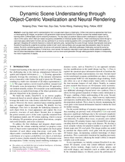 Dynamic Scene Understanding through Object-Centric Voxelization and Neural Rendering