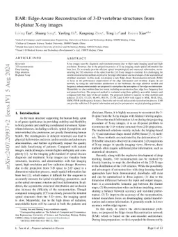 EAR: Edge-Aware Reconstruction of 3-D vertebrae structures from
  bi-planar X-ray images