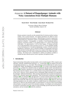 dopanim: A Dataset of Doppelganger Animals with Noisy Annotations from
  Multiple Humans