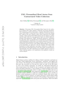 PAV: Personalized Head Avatar from Unstructured Video Collection