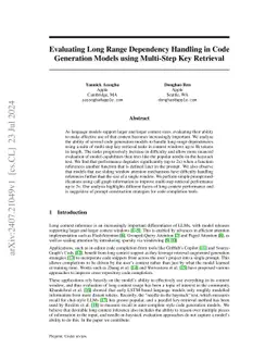 Evaluating Long Range Dependency Handling in Code Generation LLMs