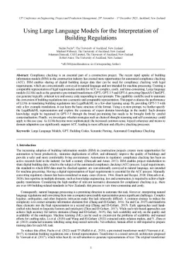 Using Large Language Models for the Interpretation of Building
  Regulations