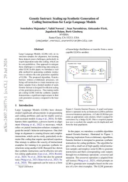 Genetic Instruct: Scaling up Synthetic Generation of Coding Instructions for Large Language Models