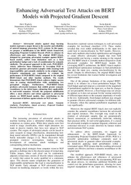 Enhancing Adversarial Text Attacks on BERT Models with Projected
  Gradient Descent
