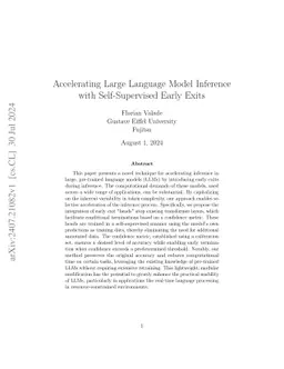Accelerating Large Language Model Inference with Self-Supervised Early Exits