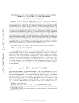 The Stochastic Conjugate Subgradient Algorithm For Kernel Support Vector
  Machines