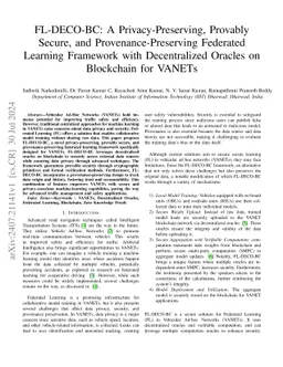 FL-DECO-BC: A Privacy-Preserving, Provably Secure, and
  Provenance-Preserving Federated Learning Framework with Decentralized Oracles
  on Blockchain for VANETs