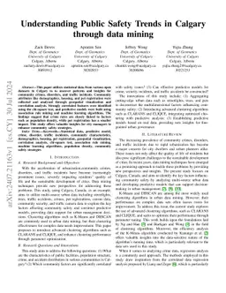 Understanding Public Safety Trends in Calgary through data mining