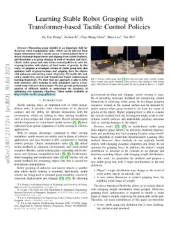Learning Stable Robot Grasping with Transformer-based Tactile Control
  Policies