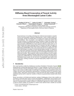 Diffusion-Based Generation of Neural Activity from Disentangled Latent
  Codes