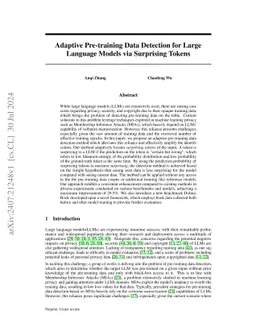 Adaptive Pre-training Data Detection for Large Language Models via
  Surprising Tokens