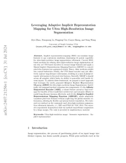 Leveraging Adaptive Implicit Representation Mapping for Ultra
  High-Resolution Image Segmentation