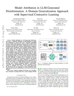 Model Attribution in LLM-Generated Disinformation: A Domain
  Generalization Approach with Supervised Contrastive Learning