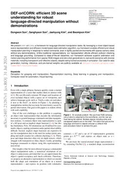 DEF-oriCORN: efficient 3D scene understanding for robust
  language-directed manipulation without demonstrations