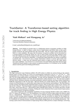 TrackSorter: A Transformer-based sorting algorithm for track finding in
  High Energy Physics
