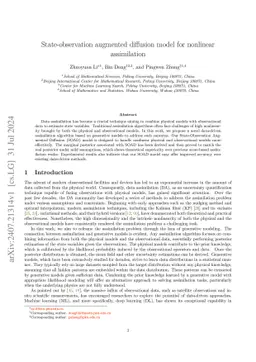 State-observation augmented diffusion model for nonlinear assimilation with unknown dynamics