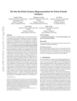 On-the-fly Point Feature Representation for Point Clouds Analysis