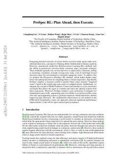 ProSpec RL: Plan Ahead, then Execute