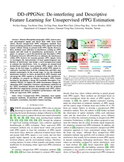 DD-rPPGNet: De-interfering and Descriptive Feature Learning for Unsupervised rPPG Estimation