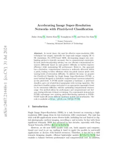 Accelerating Image Super-Resolution Networks with Pixel-Level
  Classification
