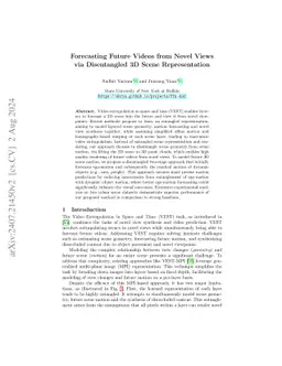 Forecasting Future Videos from Novel Views via Disentangled 3D Scene
  Representation