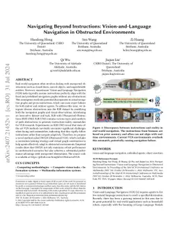 Navigating Beyond Instructions: Vision-and-Language Navigation in
  Obstructed Environments