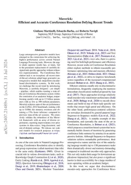 Maverick: Efficient and Accurate Coreference Resolution Defying Recent
  Trends