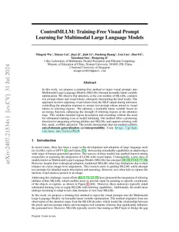 ControlMLLM: Training-Free Visual Prompt Learning for Multimodal Large
  Language Models