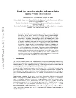 Black box meta-learning intrinsic rewards for sparse-reward environments