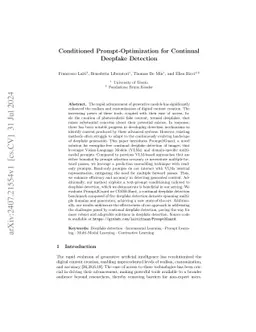 Conditioned Prompt-Optimization for Continual Deepfake Detection