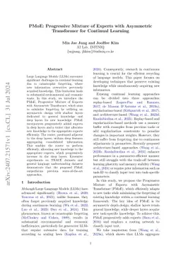 PMoE: Progressive Mixture of Experts with Asymmetric Transformer for
  Continual Learning