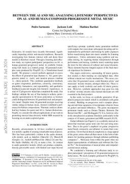 Between the AI and Me: Analysing Listeners' Perspectives on AI- and
  Human-Composed Progressive Metal Music