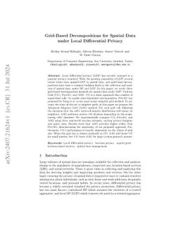Grid-Based Decompositions for Spatial Data under Local Differential
  Privacy