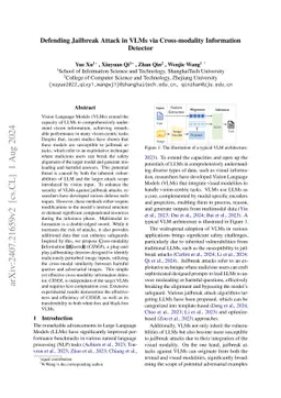 Defending Jailbreak Attack in VLMs via Cross-modality Information
  Detector