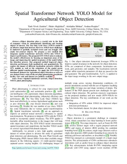 Spatial Transformer Network YOLO Model for Agricultural Object Detection