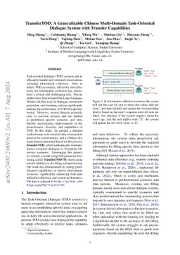 TransferTOD: A Generalizable Chinese Multi-Domain Task-Oriented Dialogue
  System with Transfer Capabilities