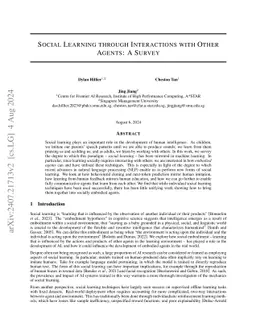Social Learning through Interactions with Other Agents: A Survey